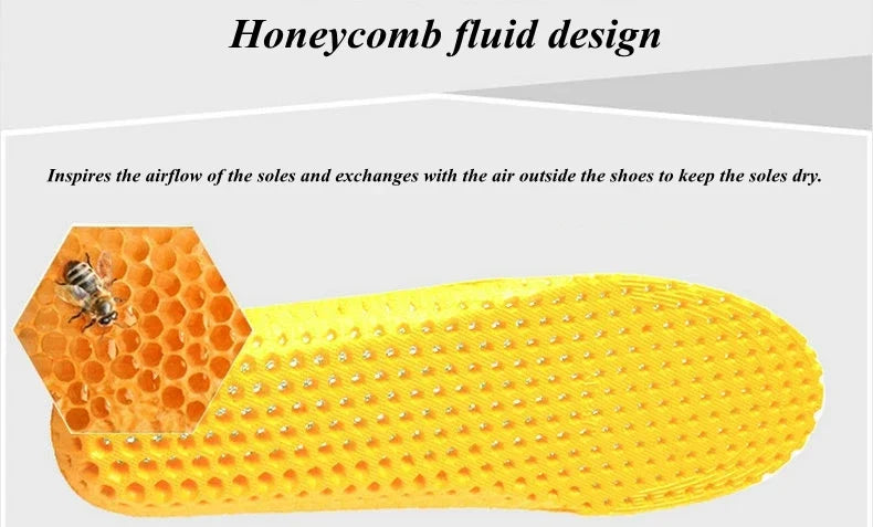 Memory Foam Insoles for Sneakers Honeycomb Breathable Insole Sports Shoe Pad Inserts Orthopedics Flat Feet Pads for Woman Man