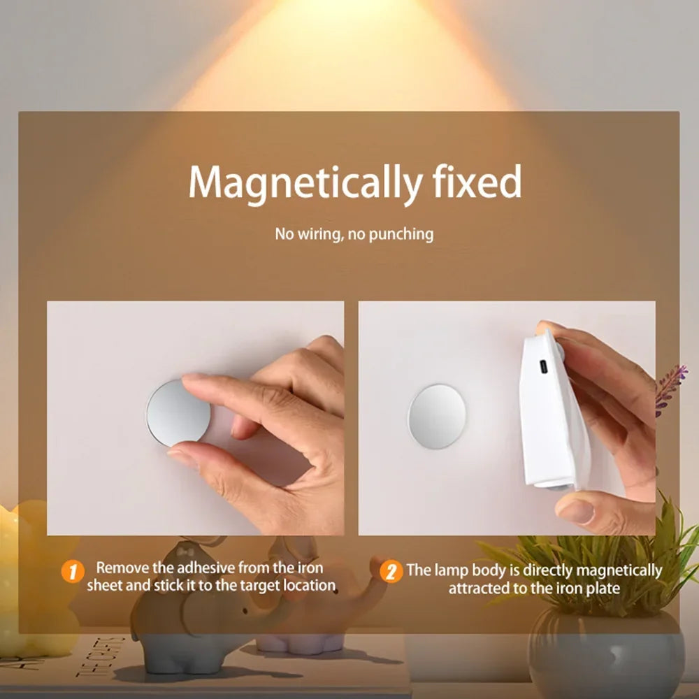Motion Sensor Light Night Light USB Type-C Rechargeable For Kitchen Bedroom Mural Living Room Interior Lighting Decor Wall Lamps