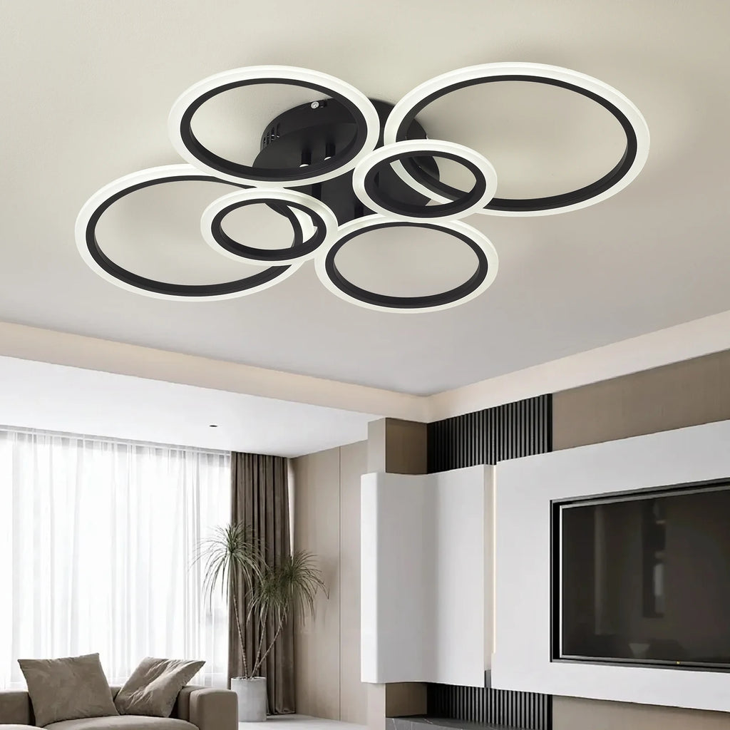 Modern Ring LED Ceiling Light Indoor Lighting Glossy Acrylic Dimmable Light Bedroom Living Room Ceiling Light Modern Home Decor