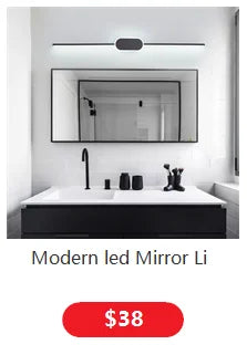 Modern Led Mirror lights lamp for mirror bathroom wall lamp sconce Length680/980mm White/Black/Gold Color Finished