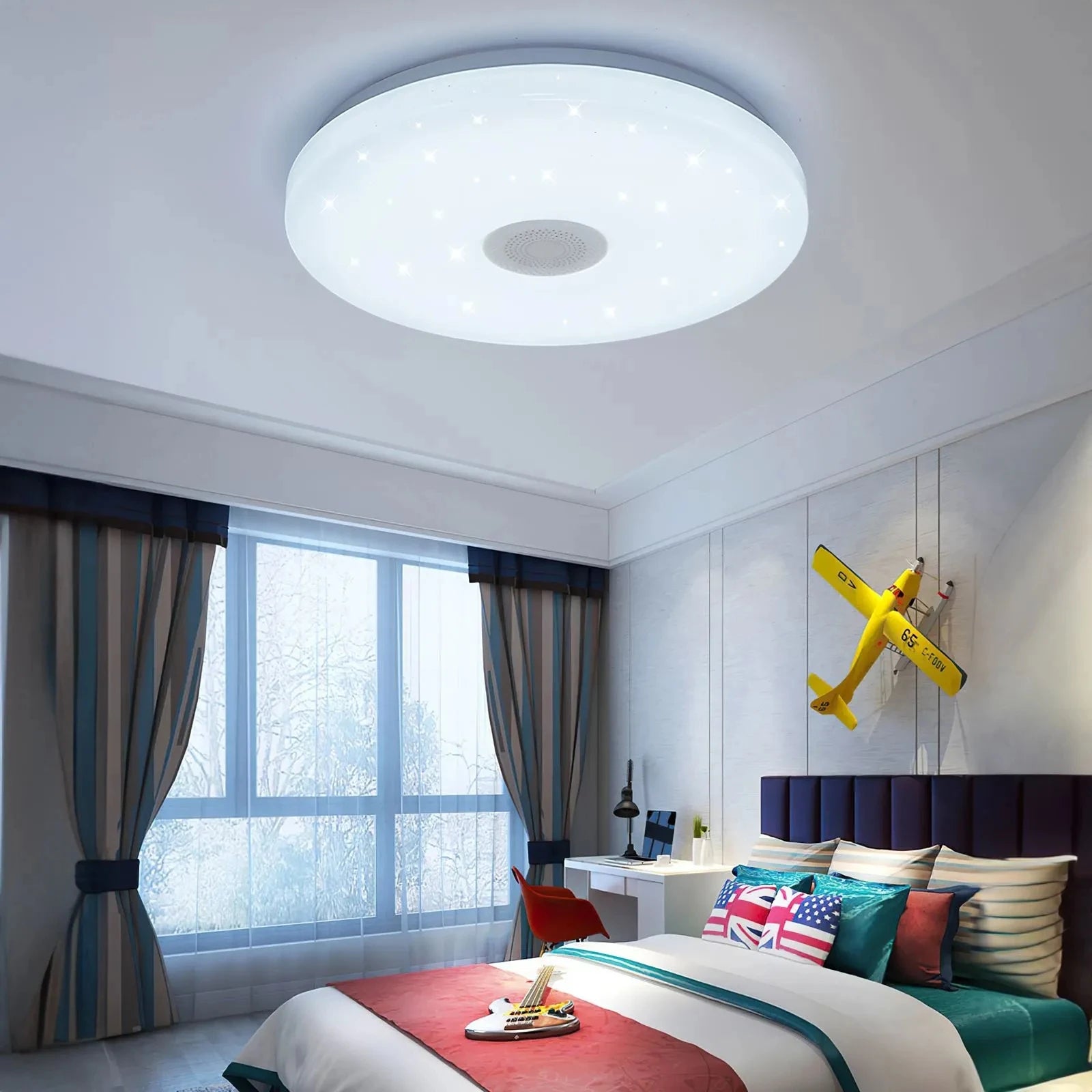 RGB Smart Home LED Ceiling Light With Speakers For Music APP Remote Control Bluetooth Interior Decoration Bedroom Party
