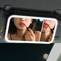 Car Vanity Makeup Mirror with Lights, Dimmable Touch Control LED Cosmetic Mirror with 5X Magnification, 3 Light Modes Looking