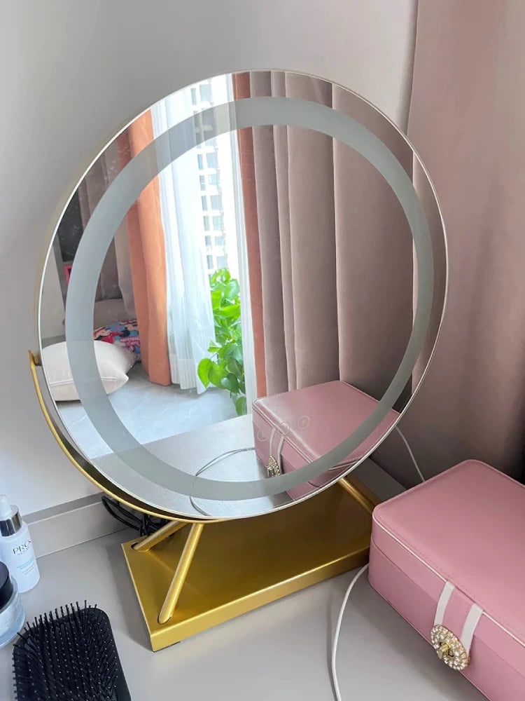 Lighted Vanity Makeup Mirror with Lights 3 Color Lighting Modes with 15X Magnification Mirror Smart Touch Control 360°Rotation