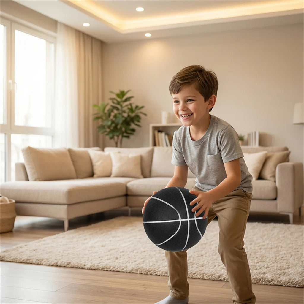High-Density Silent Indoor Basketball, Airless PU Foam Construction for Noiseless Dribble Indoor Training Ball Size 7--29 inch
