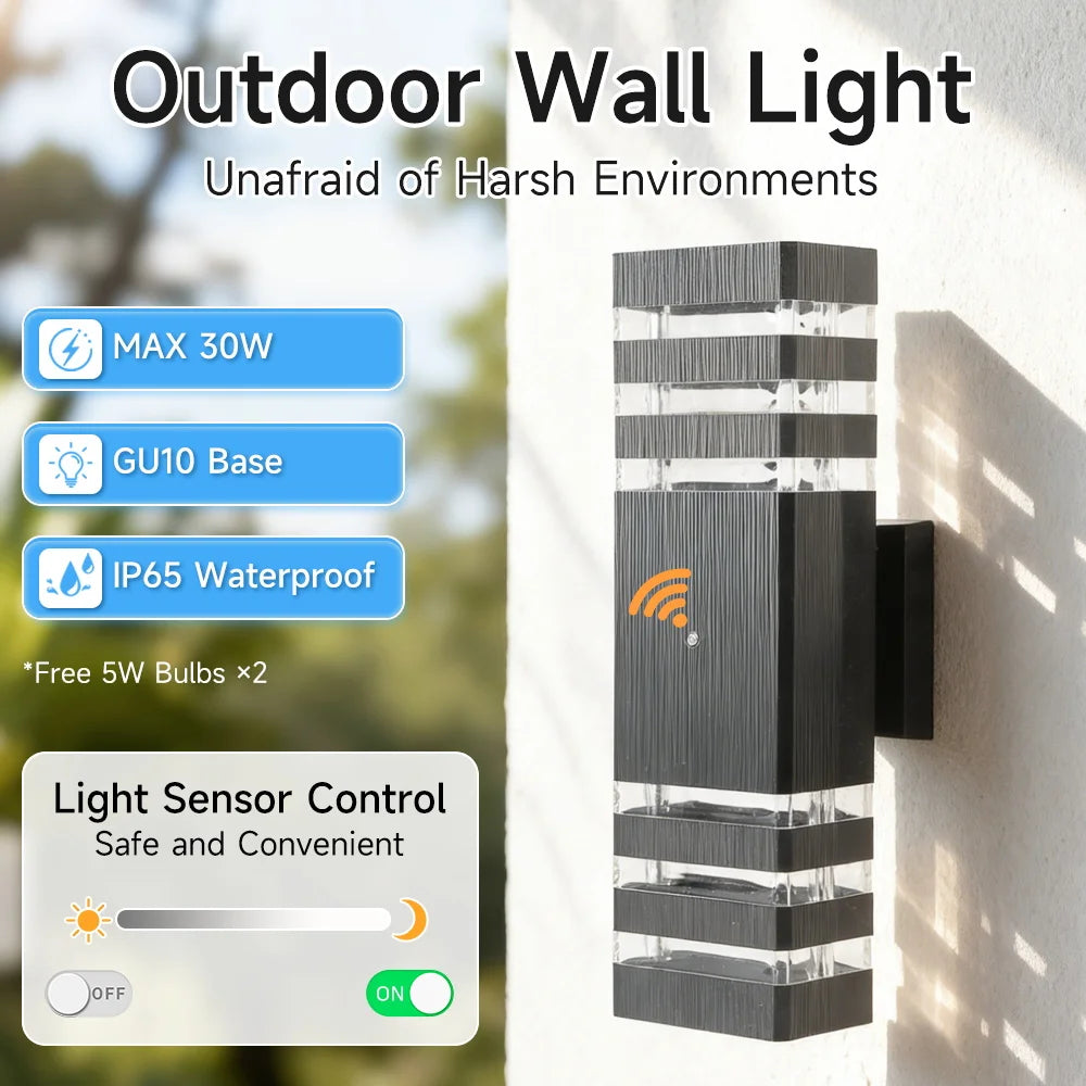 Smart Outdoor Wall Light Waterproof LED Wall Lamps Motion Sensing Porch Lights Exterior Sconce Lamps For Balcony Garden Backyard
