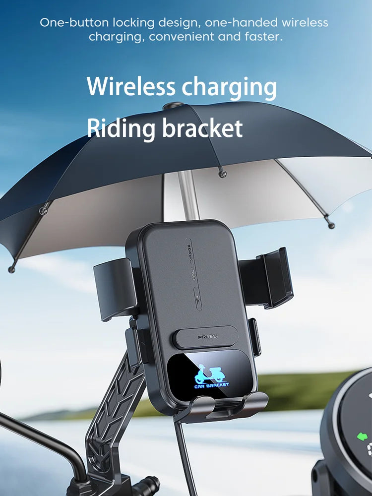 Motorcycle Accessories Wireless Charger Mobile Phone Holder Waterproof Sunshade Shockproof Bike Wireless Phone Charger Mount