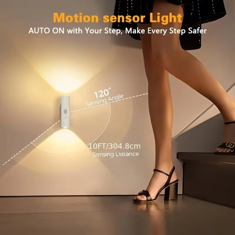 Motion Sensor Smart LED Light Bar - Wall-Mounted Dimmable USB Lighting for Stairs Hallway Bedroom Home Use