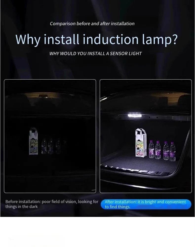 Motion Sensor Led Light 650mAH USB Rechargeable Automatic Induction Sensing Light Wireless Foot Lamp for Car Trunk Door