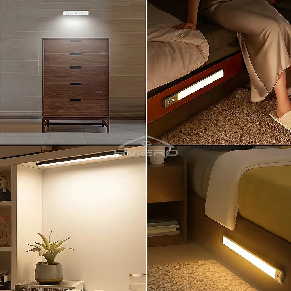 1/2/4/8X Smart Perception Closet Stairs Lighting 6/10LED PIR Motion Sensor Lamp Cupboard Wardrobe Bed Under Cabinet Night Light