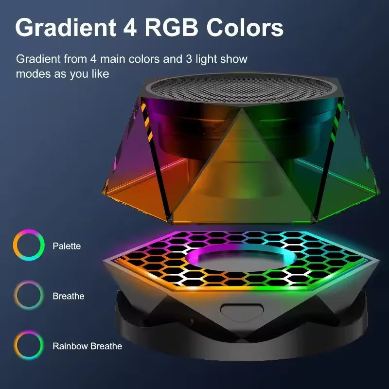 Portable Bluetooth Speakers 5W for Mobile Phone  Multifunctional RGB Led Light Tws Stereo Magnetic Portable Wireless Speaker