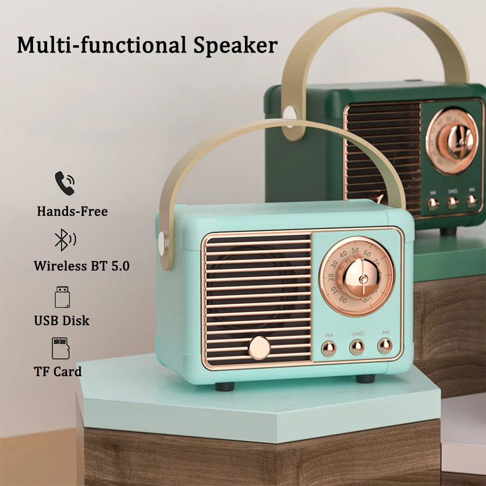 Wireless Bluetooth Speaker Sound Stereo Portable USB Charging Mini Speakers Travel Music Player Retro Music Box Dropshipping