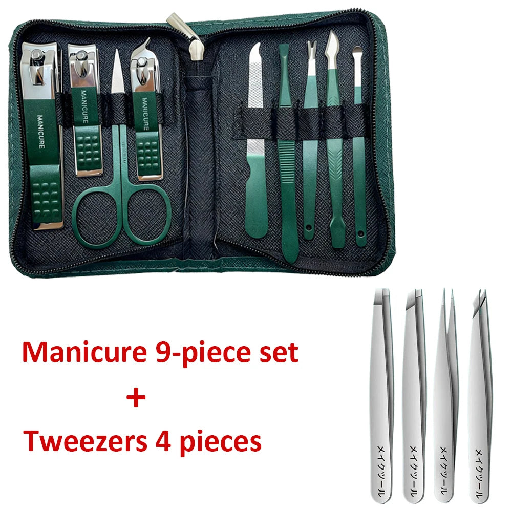 6/9 Pcs Set Professional Piece Nail Care Kit Stainless Steel Manicure & Pedicure Set Nail Clipper Set with Travel Case
