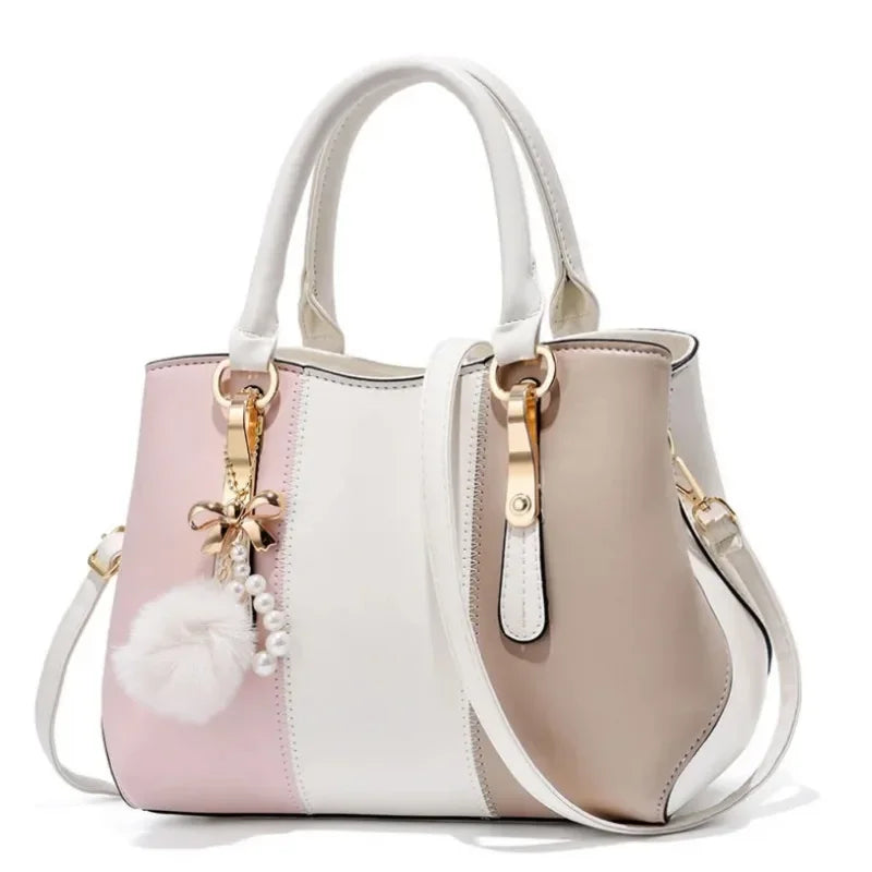 New Fashion Hit Color Ladies Handbag All-Match Hair Ball Pendant Womens Shoulder Messenger Bag European Beauty Bag Bolsos Mujer