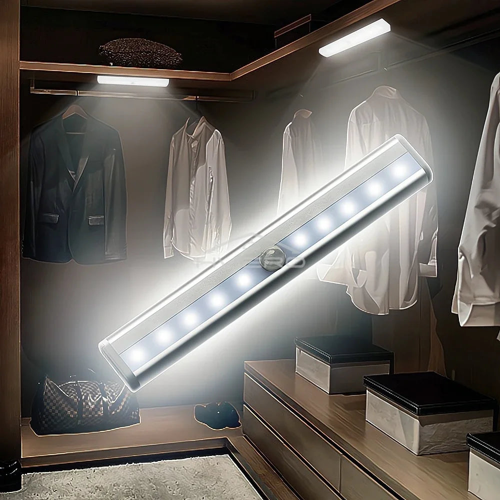 1/2/4/8X Smart Perception Closet Stairs Lighting 6/10LED PIR Motion Sensor Lamp Cupboard Wardrobe Bed Under Cabinet Night Light