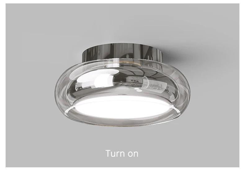Italian Minimalist Designer Glass Ceiling Light Circular Corridor Lamp Hallway Living Room Dressing Room Lighting Decoration