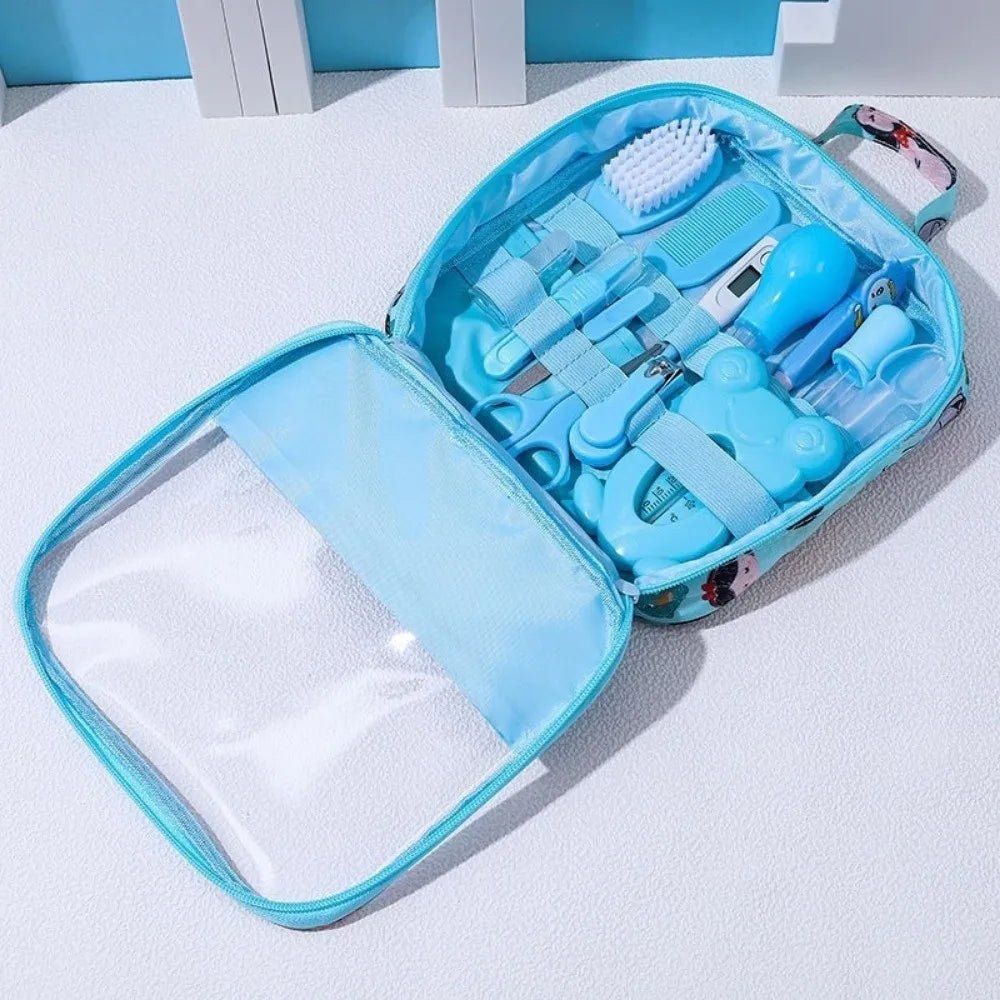 13Pcs/Set Multi-functional Baby Care Kit Nasal Aspirator Nail Clipper Newborn Care Essentials Comb Hair Wash Brush