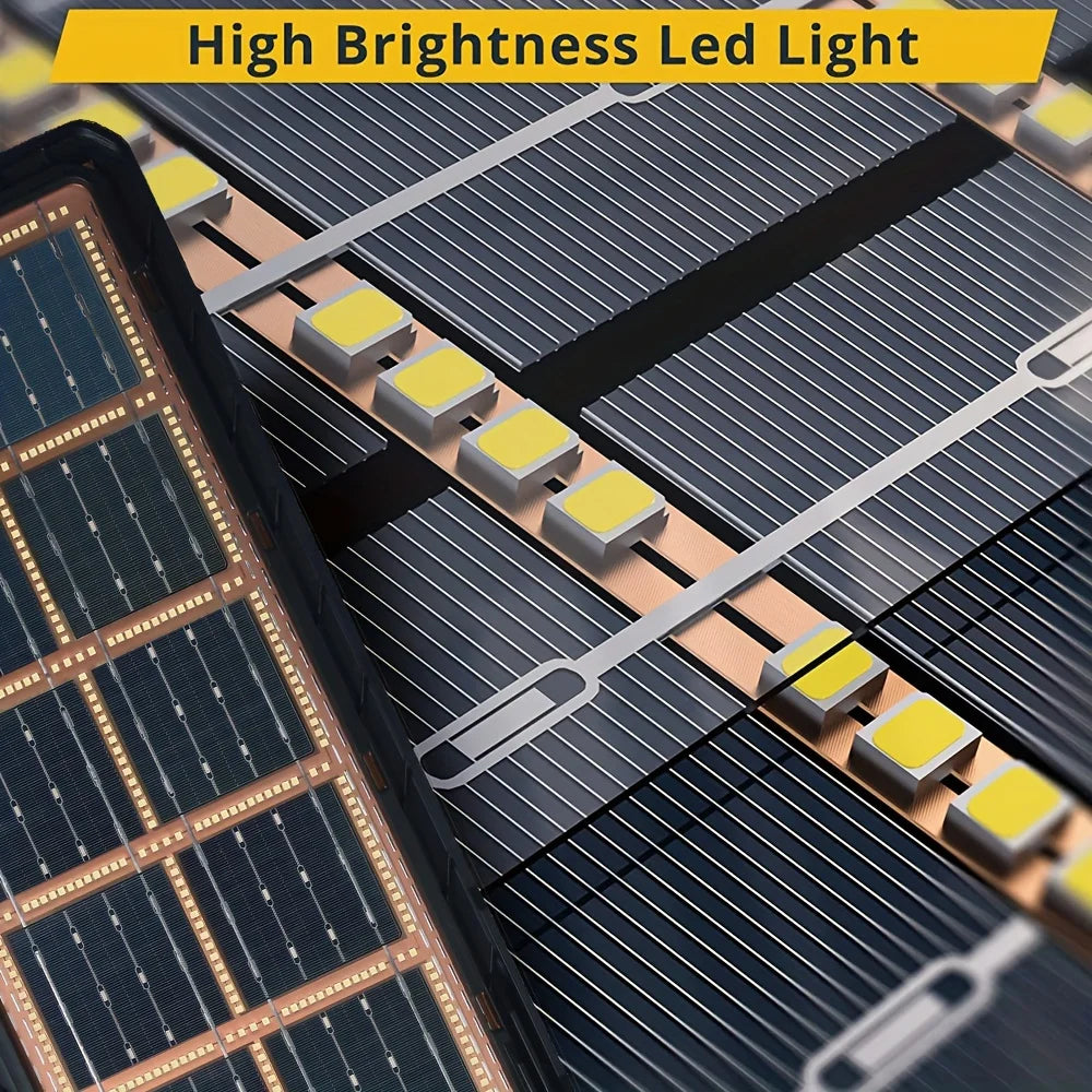 Motion Sensor Solar Outdoor Lights Double Side 200W 70000LM LED Garden Floodlights Dimmable Remote Control Street Lamp