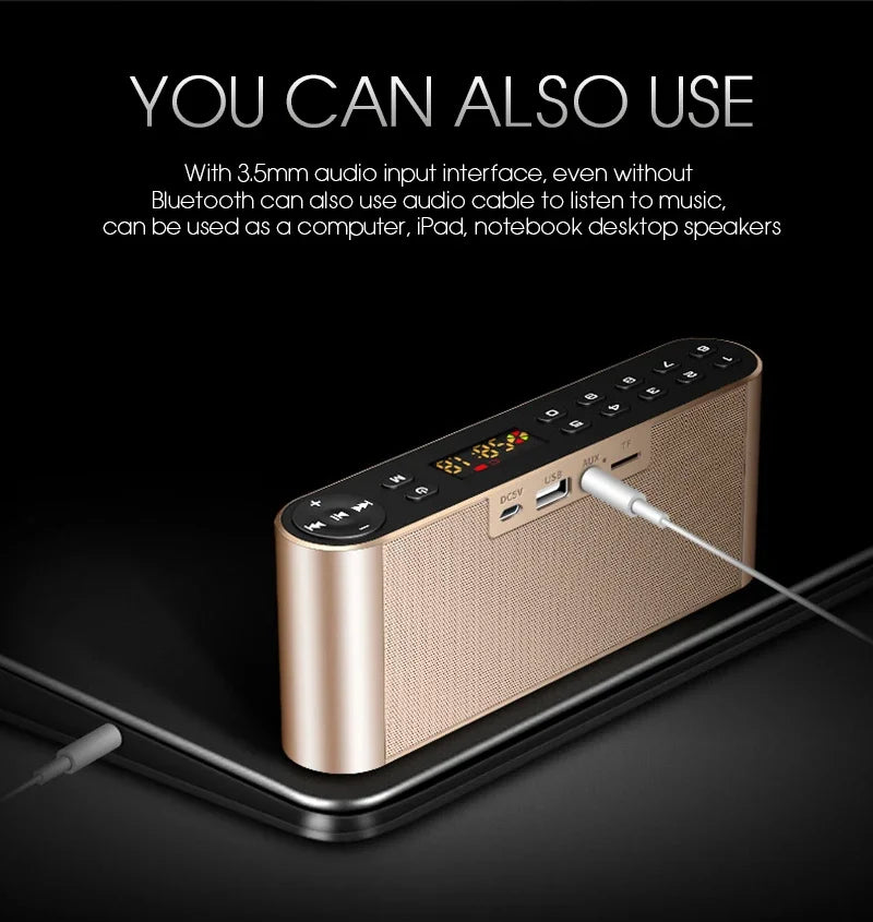 Bluetooth Speaker Usb Portable Speakers with Fm Radio Cannon Russian Steel Saber Wireless Microphone FM
