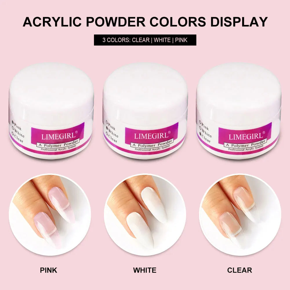 Nail Kit Set Professional Acrylic, 12 Glitter Acrylic Powder Kit Nail Art Tips, DIY Nail Art Tool Nail Supplies