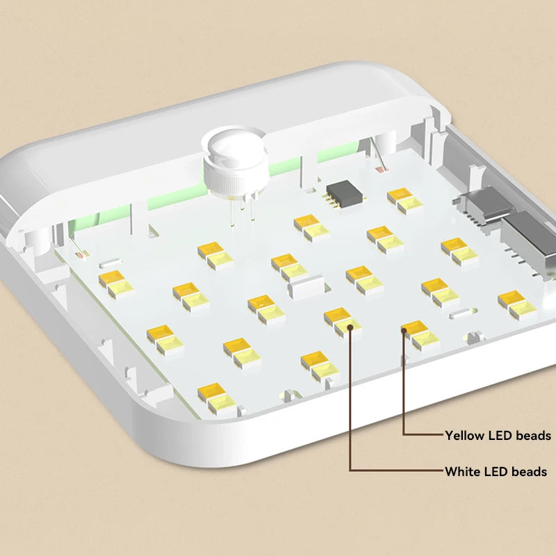 LED Light Smart Human Sensor USB Charging Square Lamp Emergency Automatic Lighting for Bedroom Kitchen Hallway Cabinet Lights