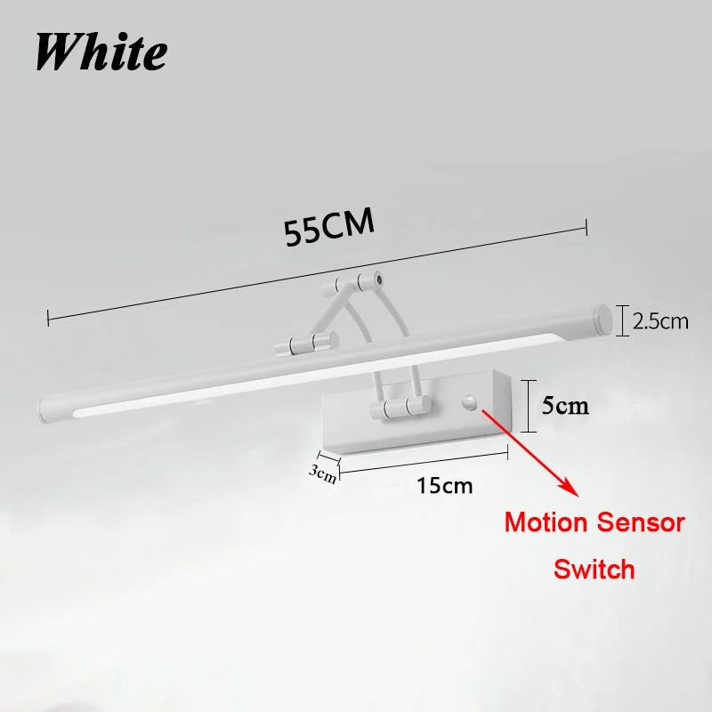 QUASHION Bathroom Mirror Wall Lamp LED Metal Foldable Cabinet Sconce Lighting Fixture Nordic Simple Modern Dressing Table Lustre