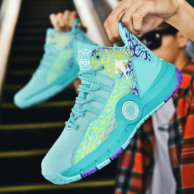 Basketball Shoes Men Field Training Non-slip High-top Luxyry Design Mesh Breathable Sneakers Pro Original Kids Basketball Boots
