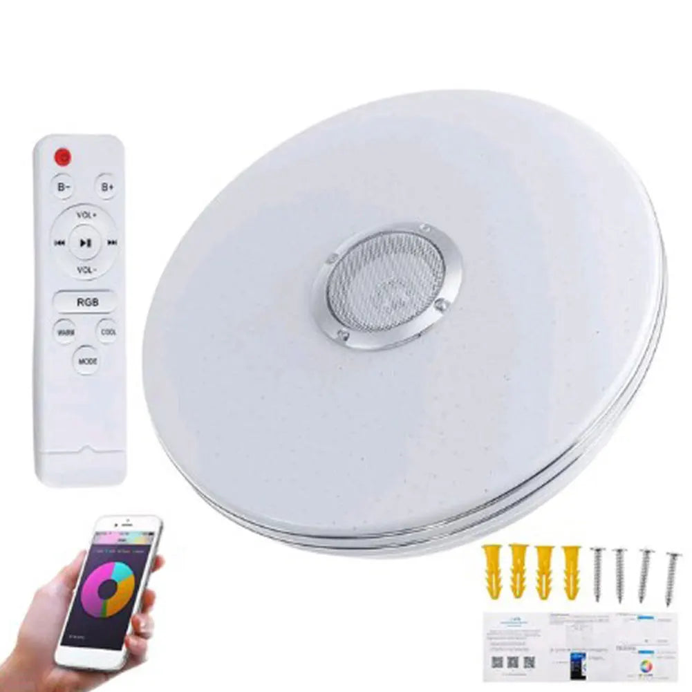 LED Ceiling Light Smart RGB Lighting APP Bluetooth Speaker Music Lamps Dimmable Chandeliers For Home Bedroom with Remote Control