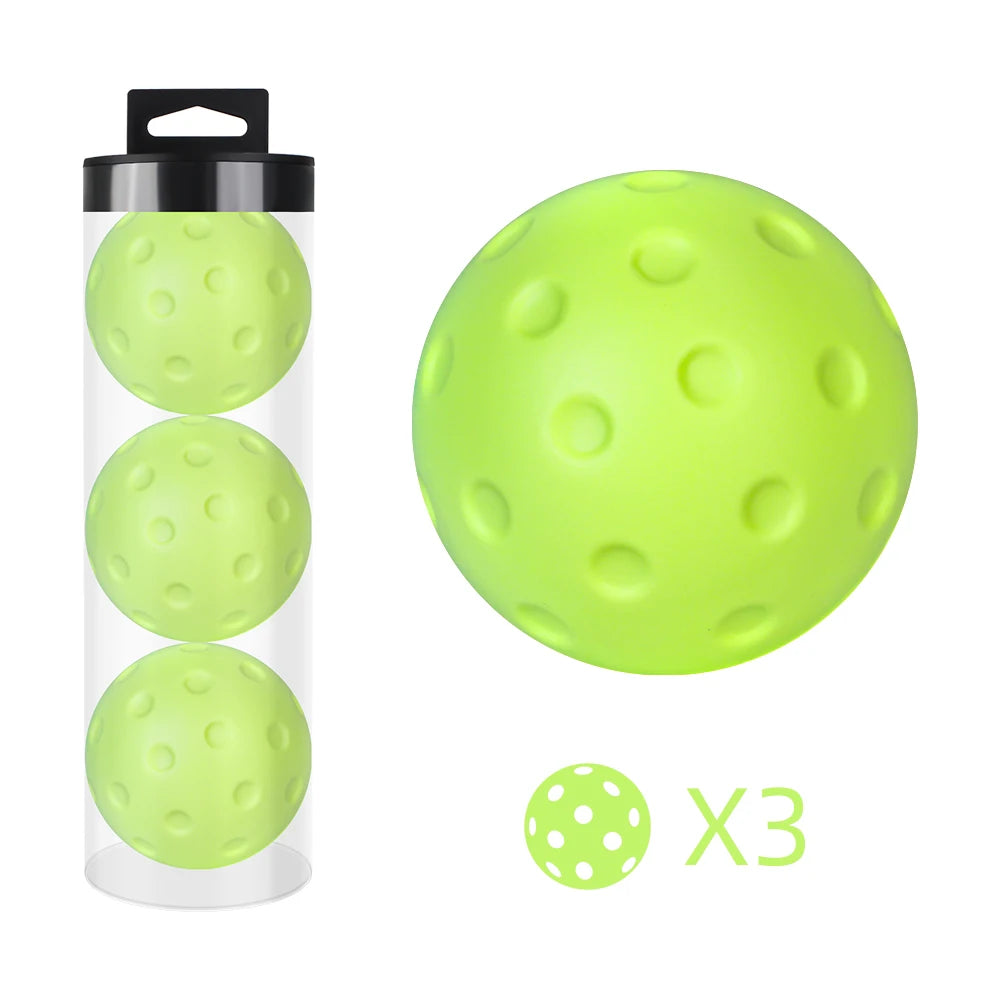 3Pcs/Box Quiet Foam Pickleballs Perfect for Indoor & Outdoor Practice & Training PU Foam Material for Reduced Noise 2 Colors