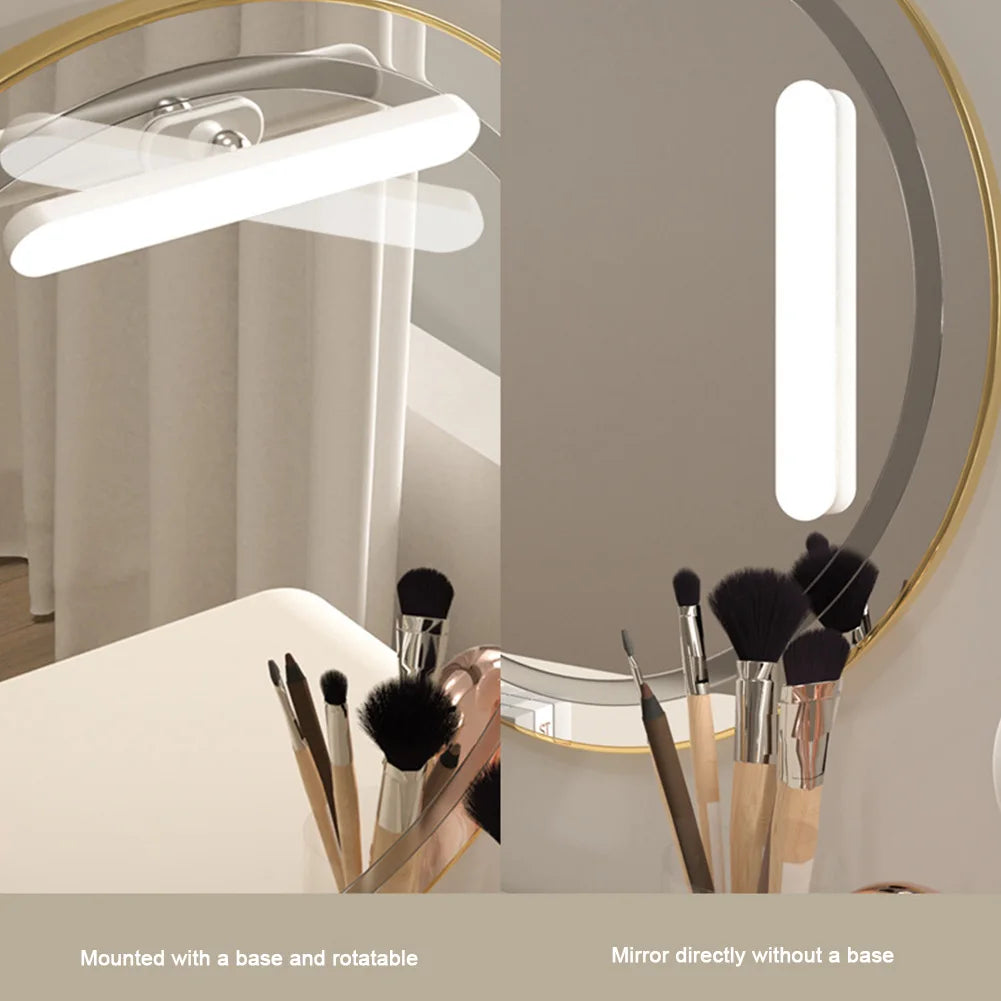 Wireless Mirror Vanity Lights Battery Operated LED Eye Protection Light Adjustable Color Brightness & Angle for Home Bathroom