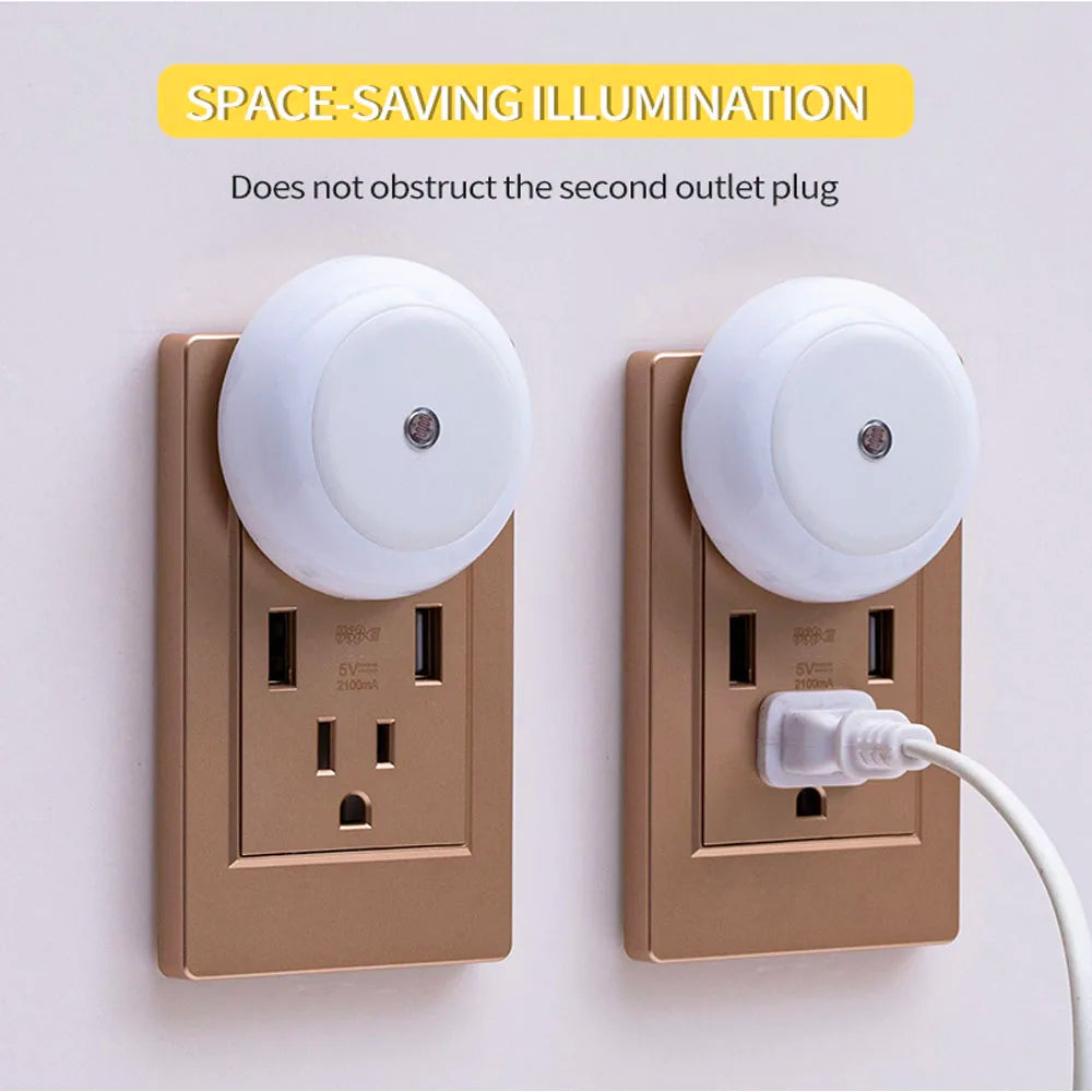 intelligent Motion Sensor night light auto on/off wireless night light LED Plug-in wall lamp  bedroom bedside lamp home lighting