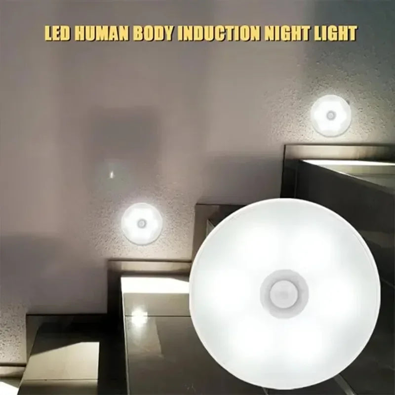 3pcs Motion Sensor LED Night Light USB Rechargeable Night Lamp For Kitchen Cabinet Wardrobe Lamp Staircase Wireless Closet Light