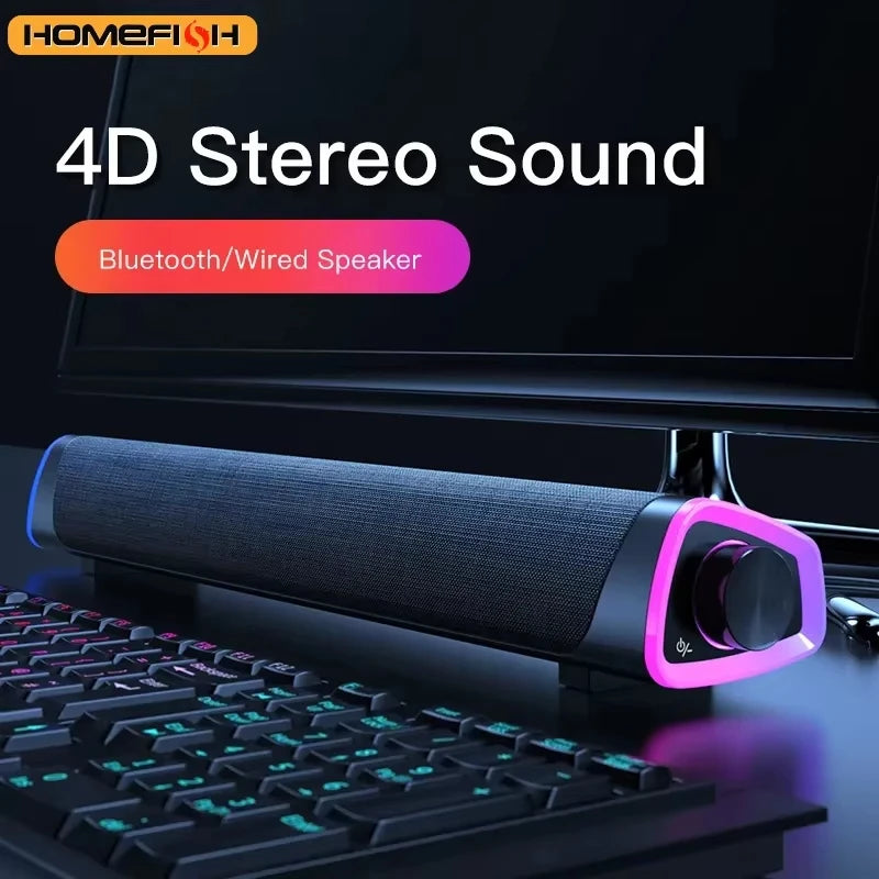 Bluetooth 4D Surround Speaker Home Theater Sound System Computer Soundbar For TV Subwoofer Wired Stereo Strong Bass