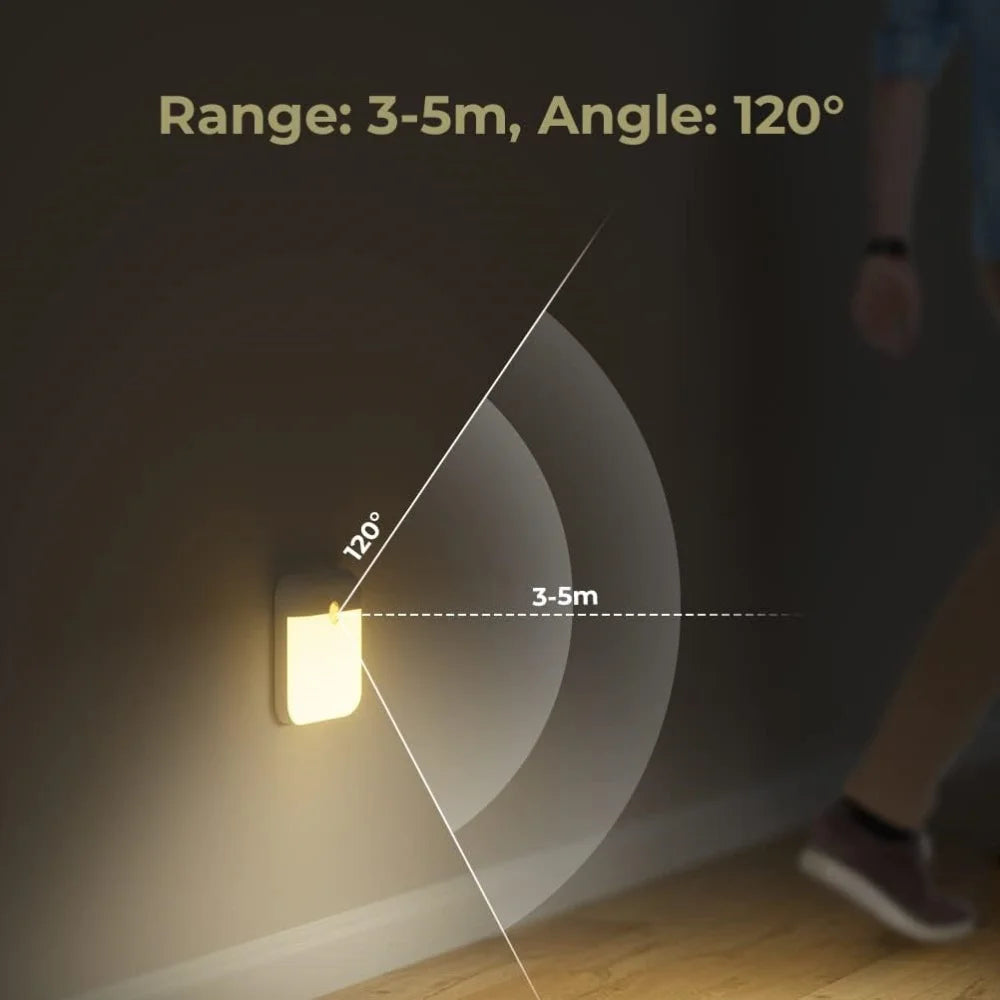 Motion Sensor Light USB Night Light LED Lamp With Switch Rechargeable Inductor Lights For Kitchen Stairs Hallway Closet Bedroom