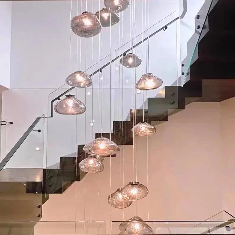Modern Light Luxury Home Decoration LED Chandelier Staircase Light Living Room Chandelier Indoor Lighting
