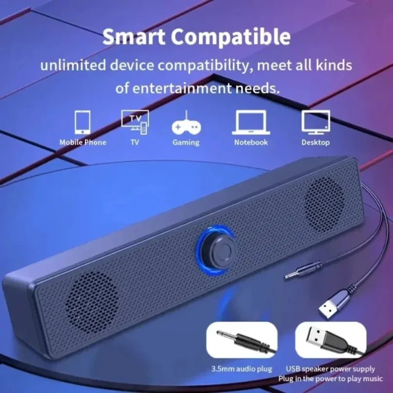 Bluetooth Long Wired Small Speaker Double Speakers High Volume Computer Mobile Phone Home TV Notebook Multimedia Desktop Speaker