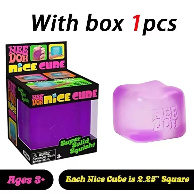 Needoh Nice Cube Sensory Stress Reliever Fidget Tool for Anxiety &Focus Desk Sensory Cube for Adults & Anti-Anxiety Squeeze Kids