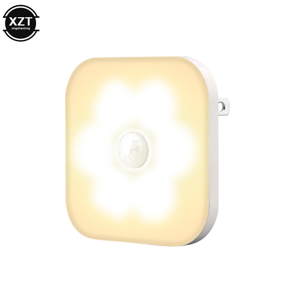 New Motion Sensor Night Light Smart LED Night Lamp Wall lights for home Aisle WC Bedside Lamp For Hallway Pathway US EU Plug