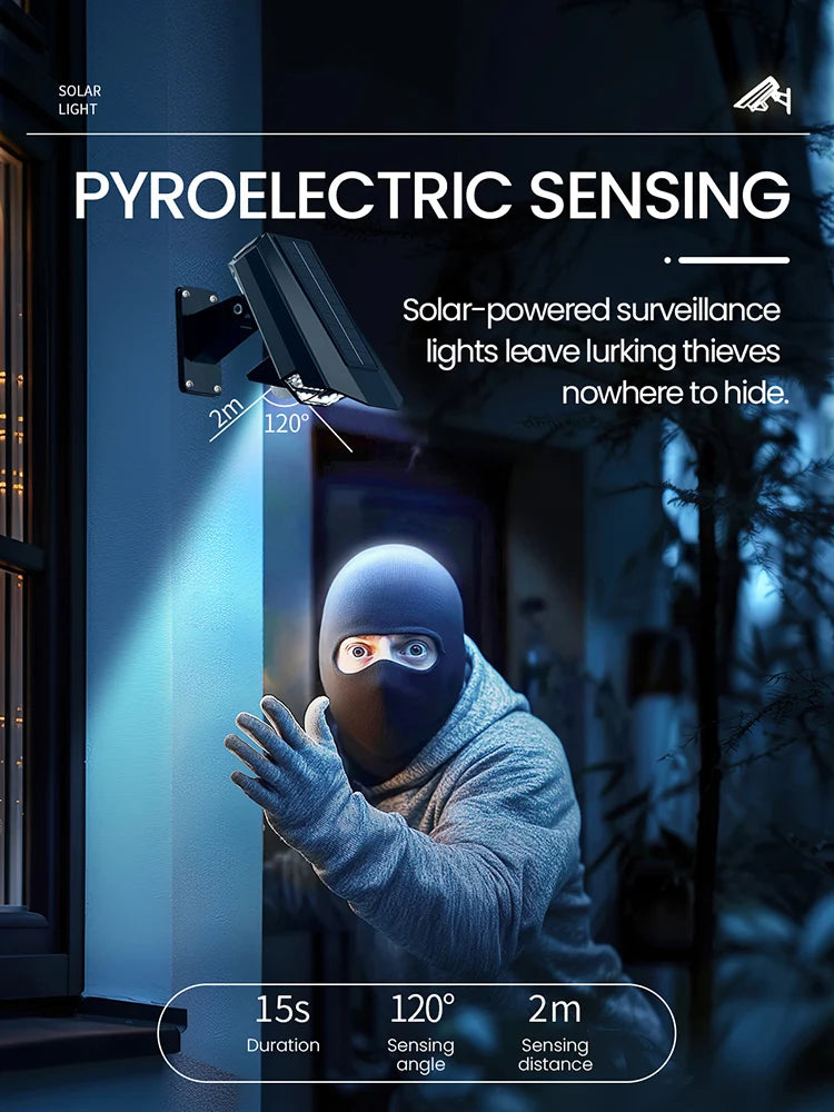 Motion Sensor Outdoor Lights Solar Security Lamp LED Solar Monitoring Design Surveillance-Style Outdoor Lamp for Garden Yard