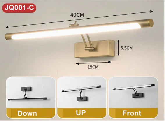 Mirror Wall Lamps Bathroom Modern Wall Lights Toilet Wall Mounted Lighting Fixtures Sconces Indoor Bedroom 12W 40 CM
