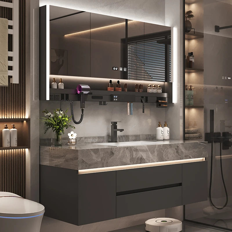 Simple Luxury Bathroom Cabinets Washbasin Vintage Toilet Drawer Bathroom Cabinets Storage Mirrors Mobili Per La Casa Furniture