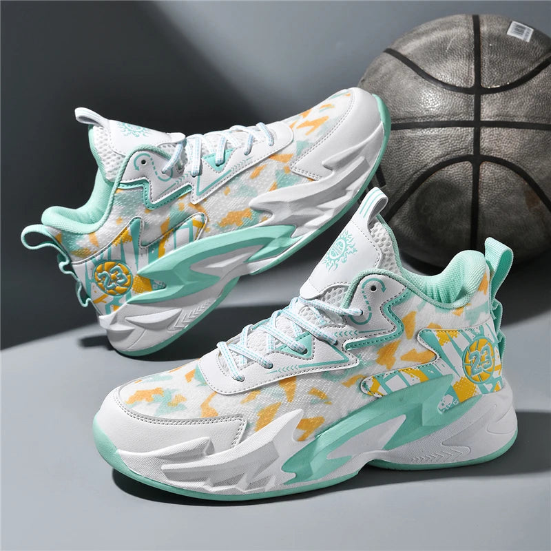 Flying Weave Breathable Basketball Shoes, Soft And Comfortable, Thickened Shock-absorbing Sole, Durable For Daily Sports Outdoor