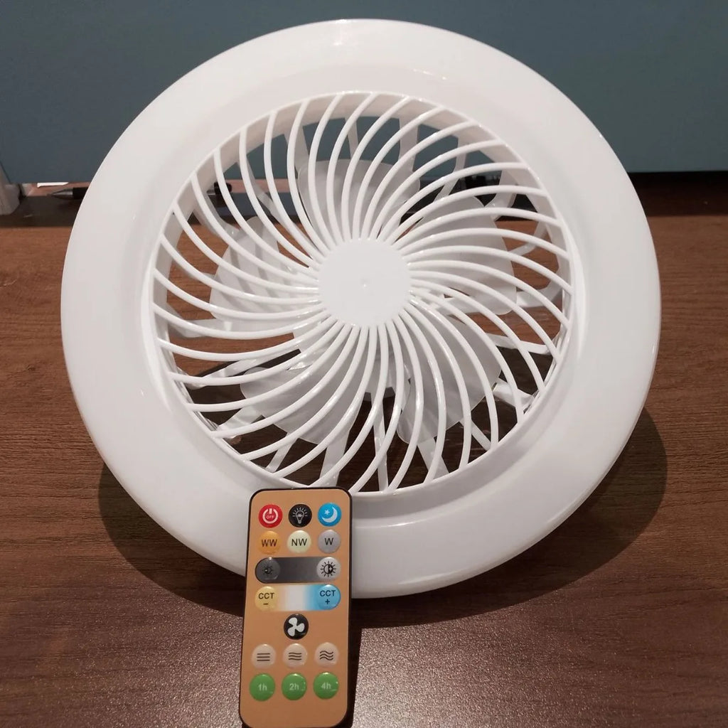 Smart 3-in-1 led Ceiling Fan Light with Remote Control 3-speed E27 AC85-265v for Bedroom Living Room Fan Lighting Tricolor white