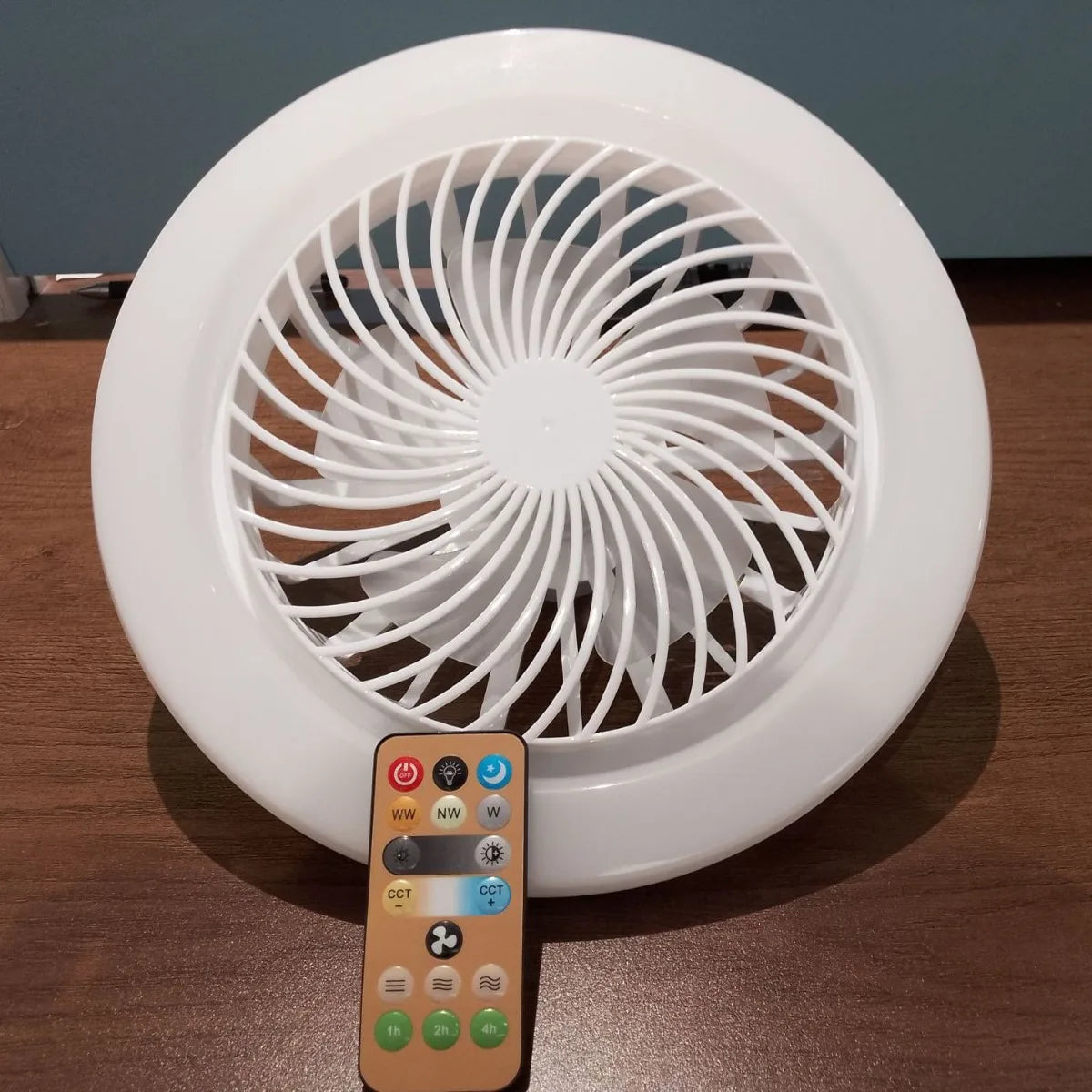 Smart 3-in-1 led Ceiling Fan Light with Remote Control 3-speed E27 AC85-265v for Bedroom Living Room Fan Lighting Tricolor white