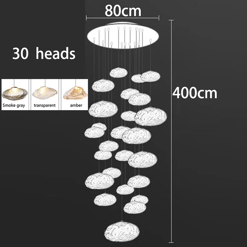 Modern Light Luxury Home Decoration LED Chandelier Staircase Light Living Room Chandelier Indoor Lighting