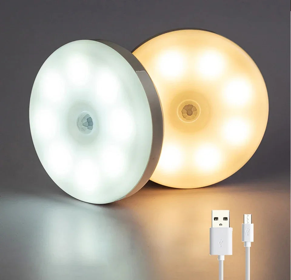 Motion Sensor LED Night Light USB Rechargeable Night Lamp For Kitchen Cabinet Wardrobe Lamp Staircase Wireless Closet Light