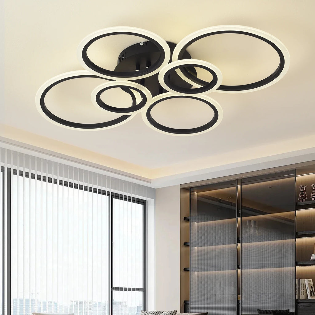 Led Low Noise Ceiling lamp Living Dining Table Room Bedroom Kitchen Lights Black White Home Decoration Lamps Fixtures