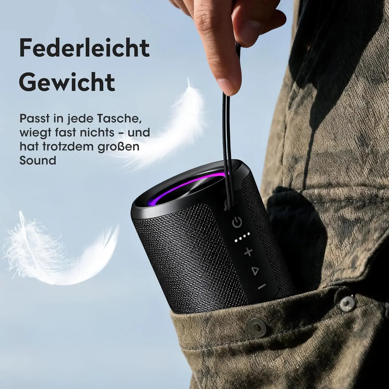 OHAYO Bluetooth Speaker Wireless with Stereo Sound, 15W Bluetooth 5.3 Speaker with TWS Pairing, AUX & USB Input, IPX7 Waterproof