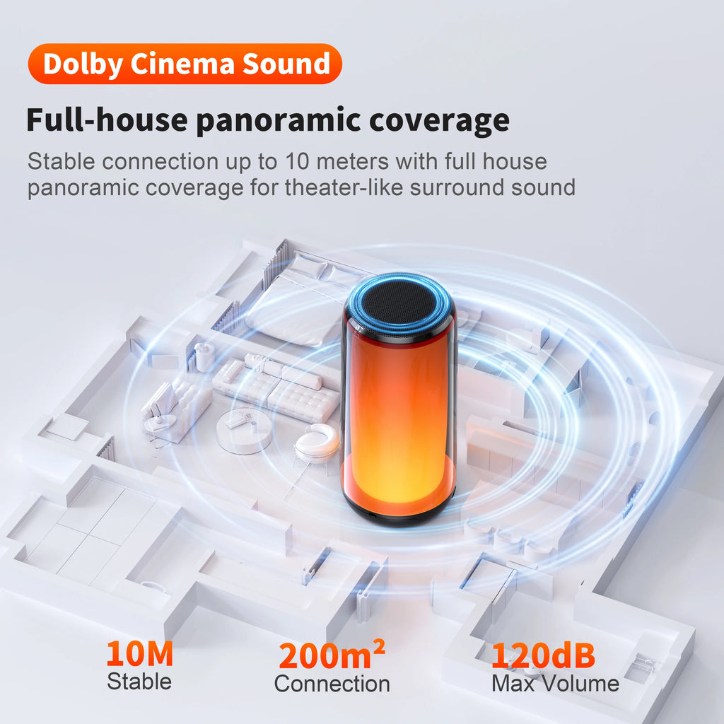 Bluetooth Speaker 12 kinds color lights Night Light Atmosphere Lamps 57MM Loudspeaker QERE Portable Speaker Dolby Cinema Soun