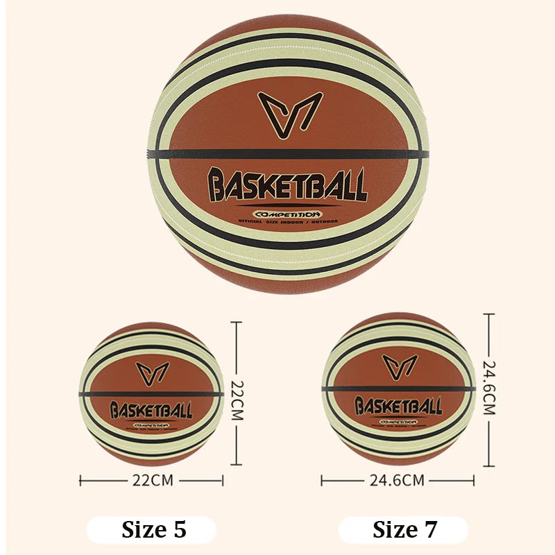 Silent Basketball with Cloth Cover No Bounce Noise Practice Training Ball for Kids PU Foam Soft Touch Perfect for Apartment