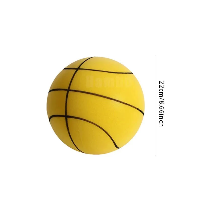Silent basketball high-density children's indoor training racket ball portable 18cm/22cm sponge elastic small leather ball toy